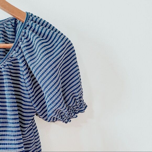 Madewell Texture & Thread Peasant Top in Stripe - Picture 5 of 8